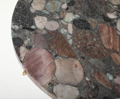 Italian Modernist Brass Granite Side Table