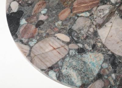 Italian Modernist Brass Granite Side Table