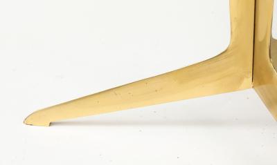 Italian Modernist Brass Granite Side Table