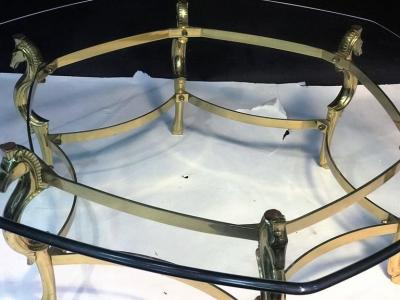 Italian Modernist Brass Seahorse Coffee Table