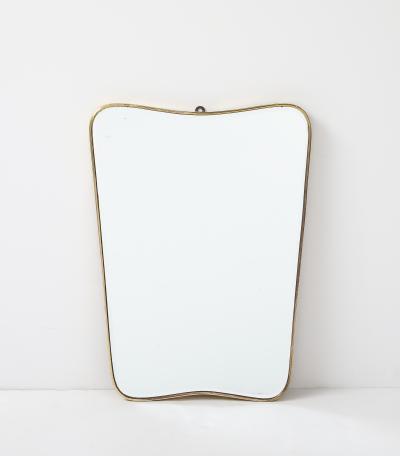 Italian Modernist Brass Shaped Wall Mirror circa 1950
