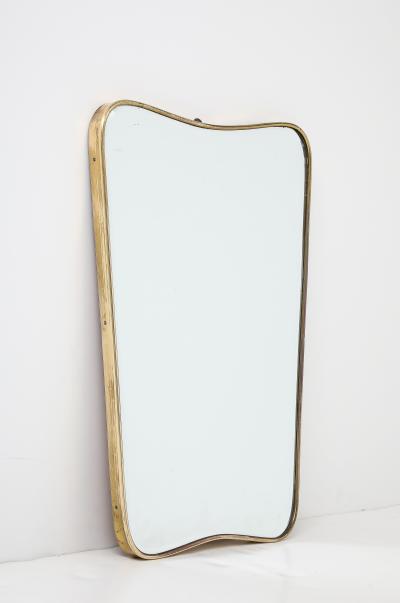 Italian Modernist Brass Shaped Wall Mirror circa 1950