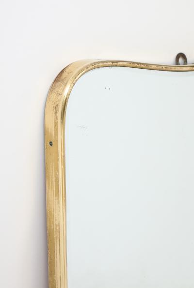 Italian Modernist Brass Shaped Wall Mirror circa 1950