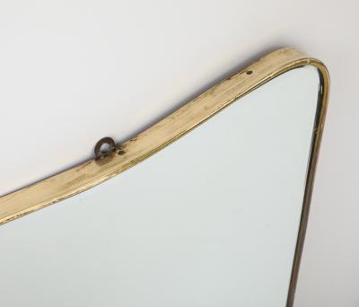 Italian Modernist Brass Shaped Wall Mirror circa 1950