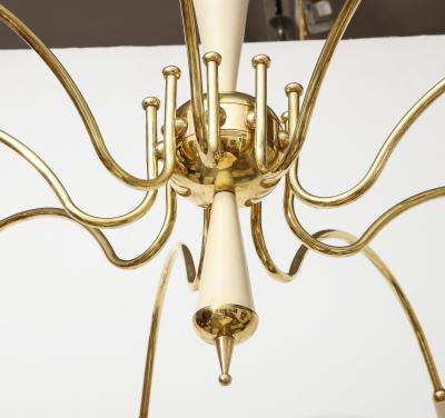 Italian Modernist Brass Spider Chandelier Italy circa 1950