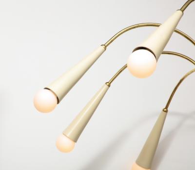 Italian Modernist Brass Spider Chandelier Italy circa 1950