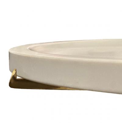 Italian Modernist Brass and Marble Top End Table
