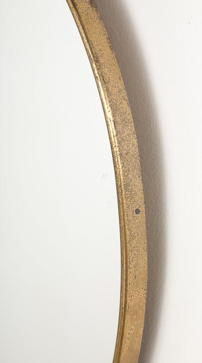 Italian Modernist Circular Brass Wall Mirror circa 1950