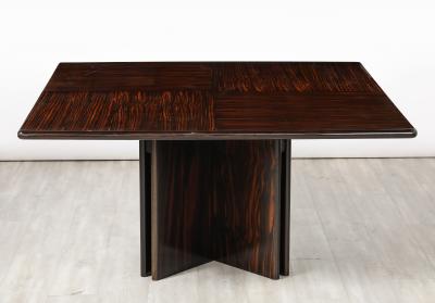 Italian Modernist Macassar Ebony Square Dining Table Italy circa 1960