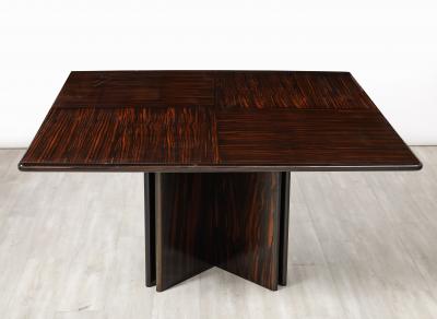 Italian Modernist Macassar Ebony Square Dining Table Italy circa 1960