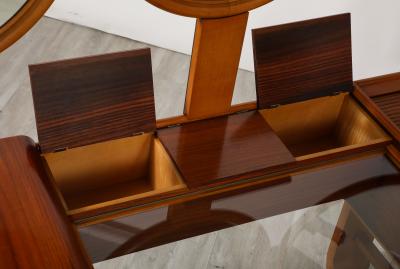 Italian Modernist Maple Wood Vanity Table and Cabinet Italy circa 1950