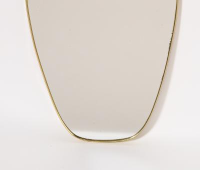Italian Modernist Petite Brass Shaped Mirror Italy circa 1970