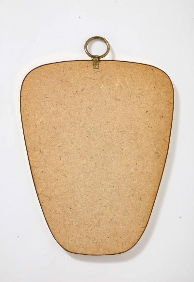 Italian Modernist Petite Brass Shaped Mirror Italy circa 1970