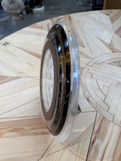 Italian Modernist Round Lucite Picture Frame 1970s