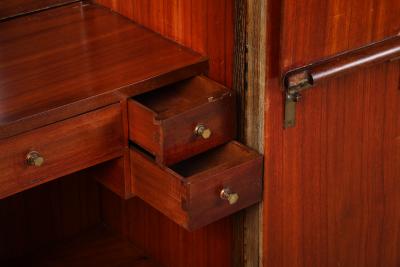 Italian Modernist Sculptural Cerused Oak Dry Bar Cabinet circa 1940