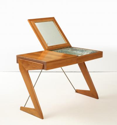 Italian Modernist Vanity or Desk with Mirror Interior circa 1950