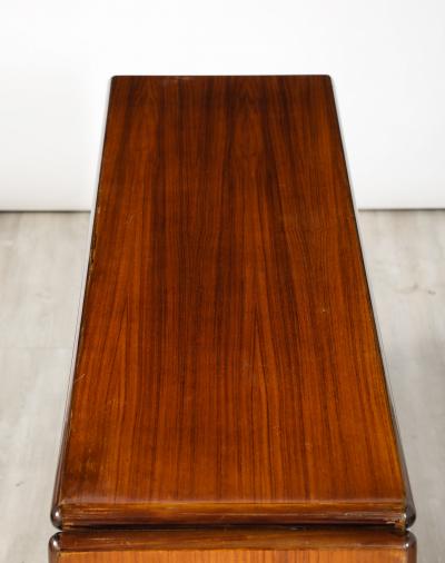 Italian Modernist Wood and Chrome Console Table Italy circa 1960