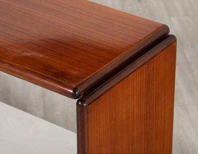 Italian Modernist Wood and Chrome Console Table Italy circa 1960