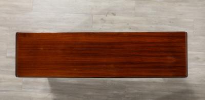 Italian Modernist Wood and Chrome Console Table Italy circa 1960