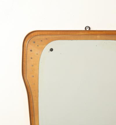 Italian Modernist Wood and Glass Mirror circa 1960