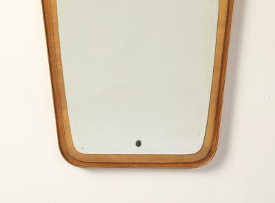 Italian Modernist Wood and Glass Mirror circa 1960