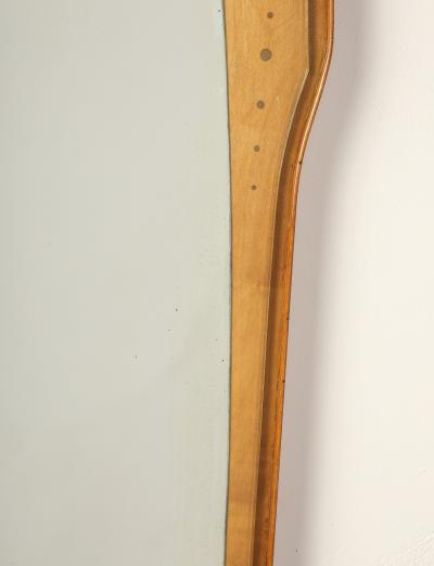 Italian Modernist Wood and Glass Mirror circa 1960