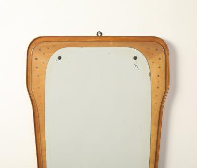 Italian Modernist Wood and Glass Mirror circa 1960