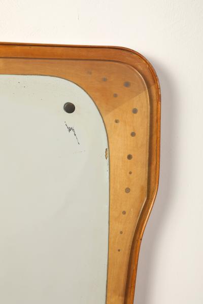 Italian Modernist Wood and Glass Mirror circa 1960