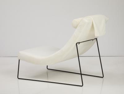 Italian Modernist Wrought Iron Chaise and Ottoman Italy circa 1960