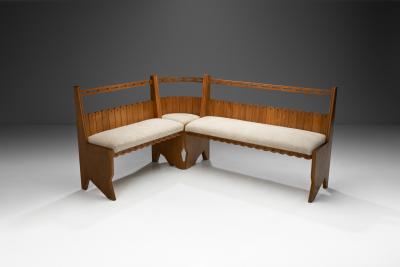 Italian Modular Bench with Upholstered Seats Italy ca 1950s