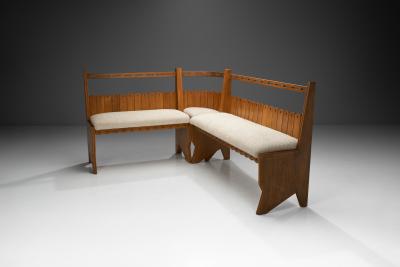 Italian Modular Bench with Upholstered Seats Italy ca 1950s