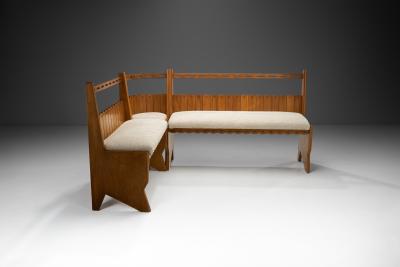 Italian Modular Bench with Upholstered Seats Italy ca 1950s