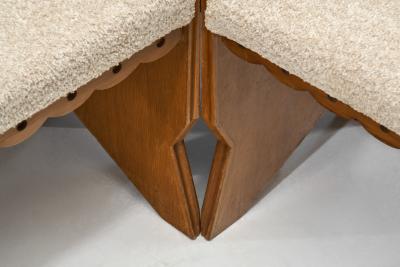 Italian Modular Bench with Upholstered Seats Italy ca 1950s