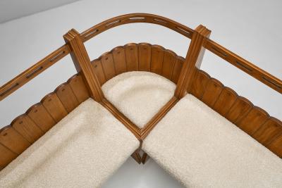 Italian Modular Bench with Upholstered Seats Italy ca 1950s