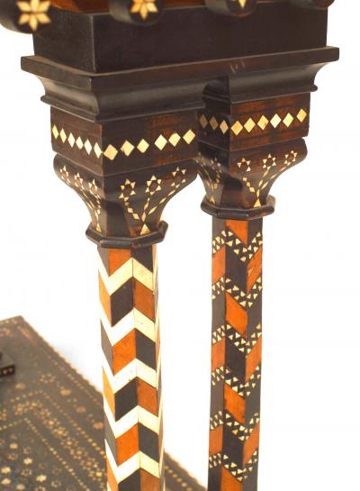Italian Moorish Walnut Flip Top Console Table