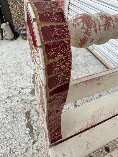 Italian Mosaic Wooden Bench with Seat Storage