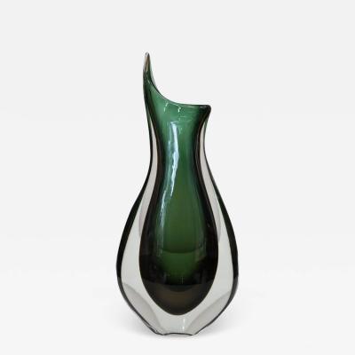 Italian Murano Artistic Glass Large Vase by Flavio Poli for Seguso 1960s