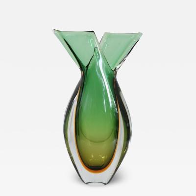 Italian Murano Artistic Glass Vase by Flavio Poli for Seguso 1960s