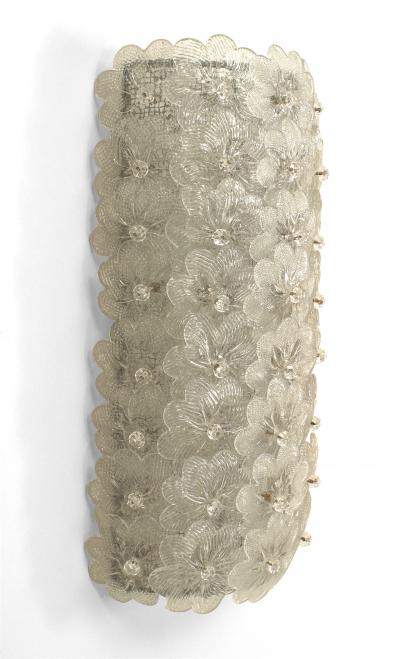 Italian Murano Glass Flower Wall Sconces