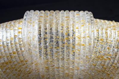 Italian Murano Glass Gold Leaves Modern Flush Mount or Ceiling Light