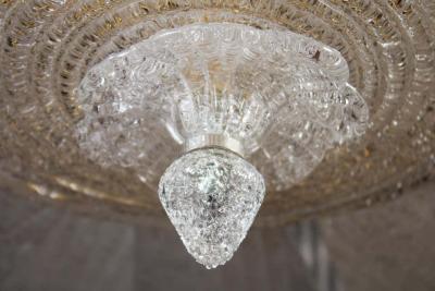 Italian Murano Glass Gold Leaves Modern Flushmount or Ceiling Light