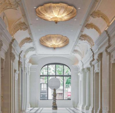 Italian Murano Glass Gold Leaves Modern Flushmount or Ceiling Light