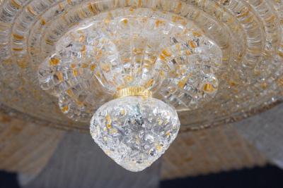 Italian Murano Glass Gold Leaves Modern Flushmount or Ceiling Light