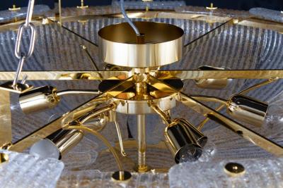 Italian Murano Glass Gold Leaves Modern Flushmount or Ceiling Light