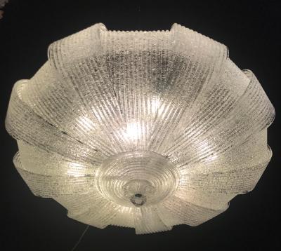 Italian Murano Glass Leaves Modern Flush Mount or Ceiling Light