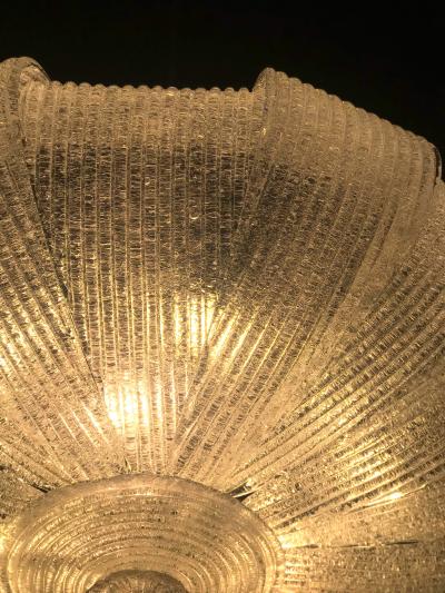 Italian Murano Glass Leaves Modern Flush Mount or Ceiling Light