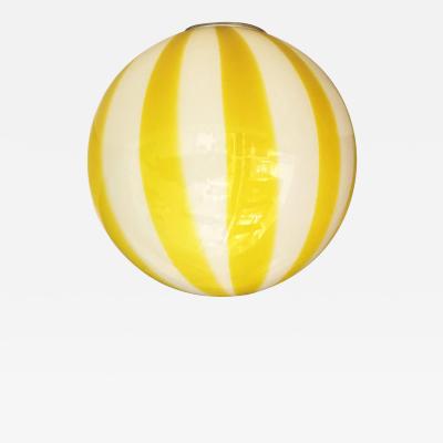 Italian Murano Glass Swirlings Sphere Flush Mount in 70s Style