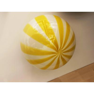 Italian Murano Glass Swirlings Sphere Flush Mount in 70s Style