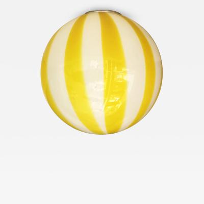 Italian Murano Glass Swirlings Sphere Flush Mount in 70s Style