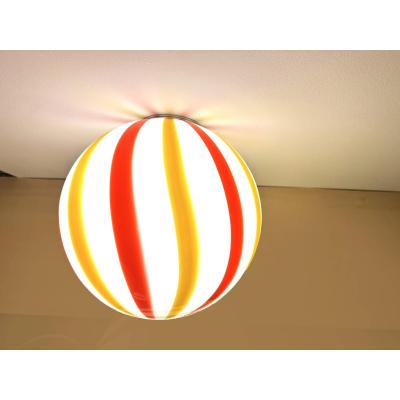 Italian Murano Glass Swirlings Sphere Flush Mount in 70s Style